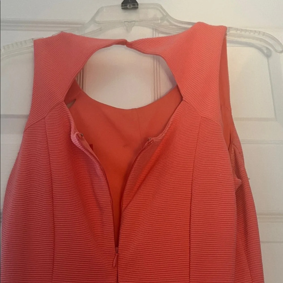 Elegant Coral Sleeveless Dress - Picture 6 of 7